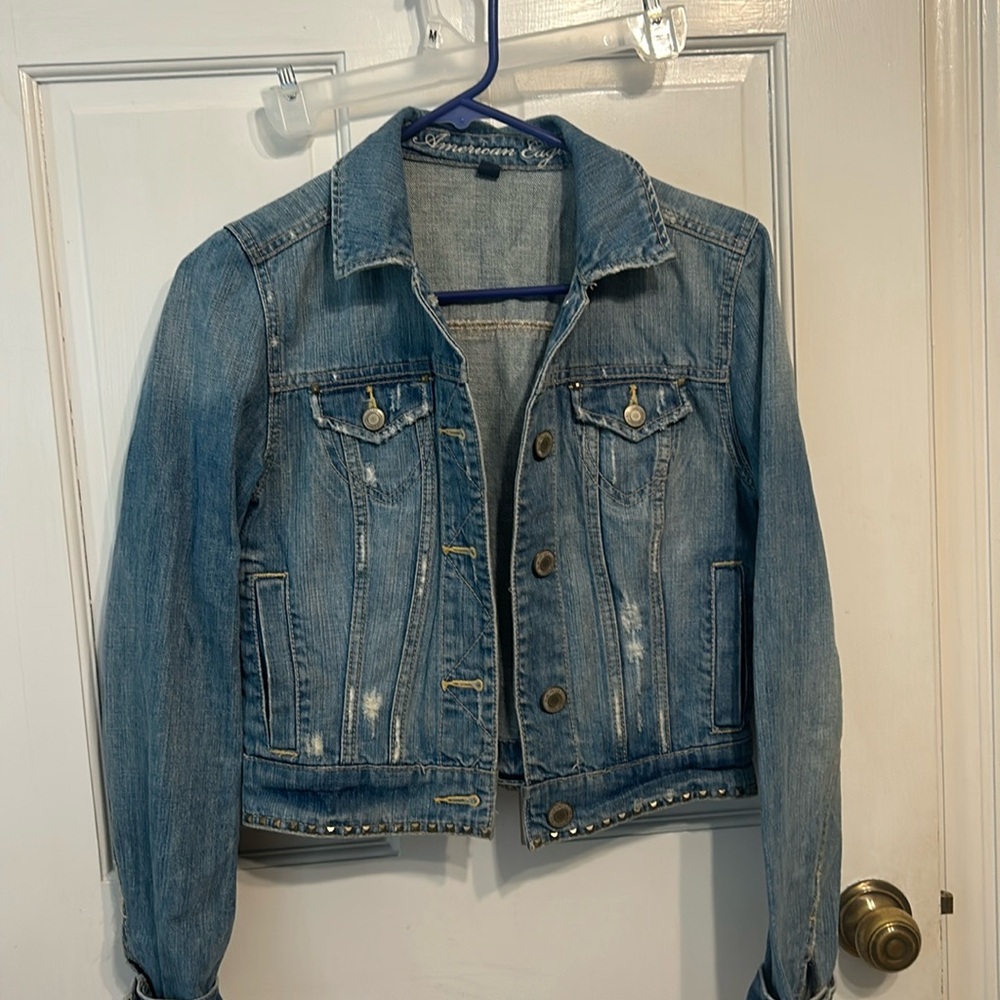 American Eagle Distressed Denim Jacket.